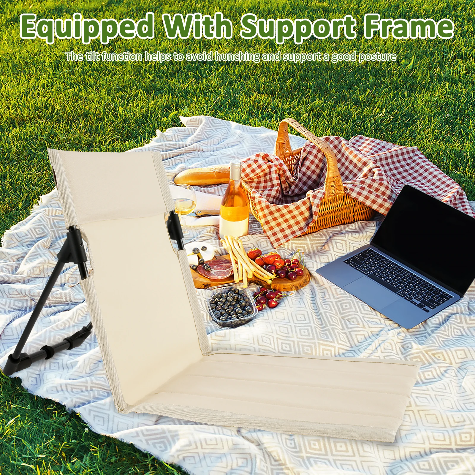 Foldable Camping Chair Ultra-Light Folding Back Chair for Camping Beach Road Trips Picnic Outdoor Garden Park Single Lazy folding chair