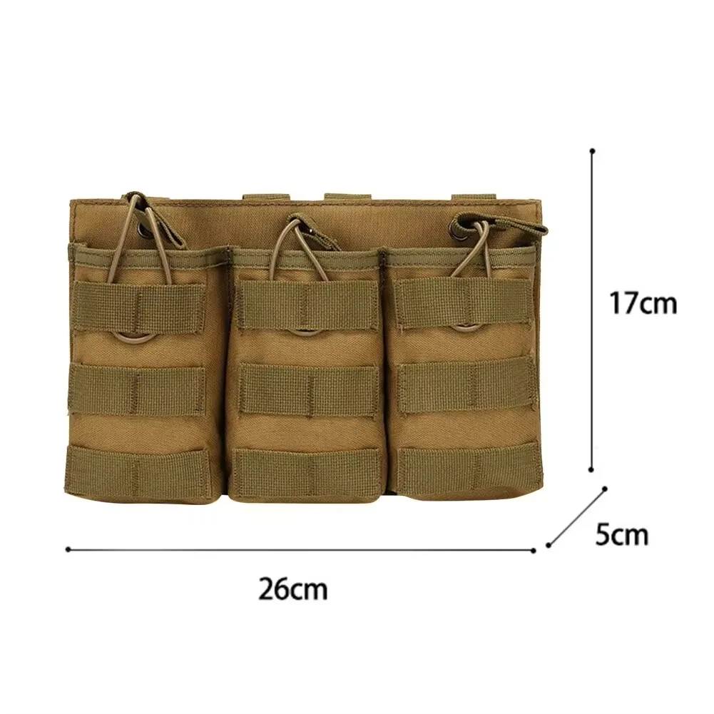 Tactical Triple Molle Magazine Pouches Airsoft AK 7.62 5.56mm M4 AR 15 Rifle Mag Bag Hunting Accessories Magazine Pouch Ammo Pouch Airsoft Accessory Molle Pouch Ammunition Bag