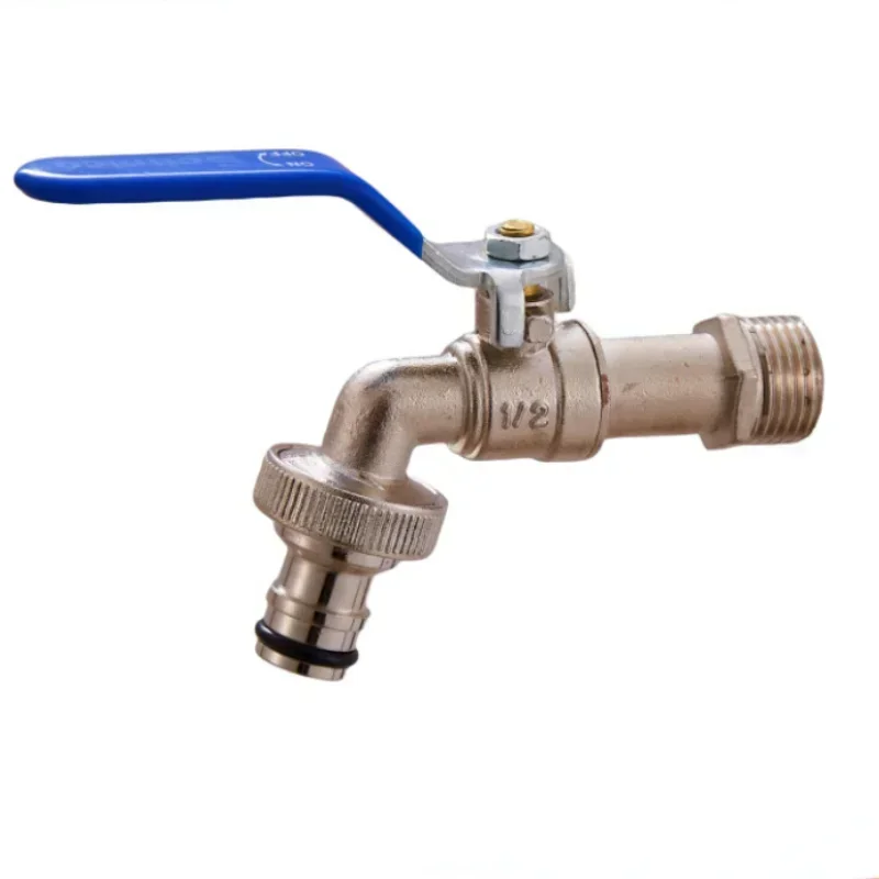 Garden Bibcocks Industrial and Home Irrigation Zinc Alloy Garden Bibcocks with Dual Nipple and Outdoor Balcony Faucet