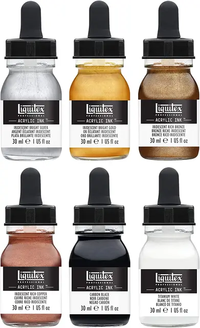 Liquitex Professional Acrylic Ink, 1-oz (30ml), Essential Color Set, Set of  6