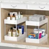 2 Tier Under Sink Organizer Kitchen Organizer Cabinet Storage Rack Multipurpose Rack Under Sink Storage for Bathroom Kitchen 2