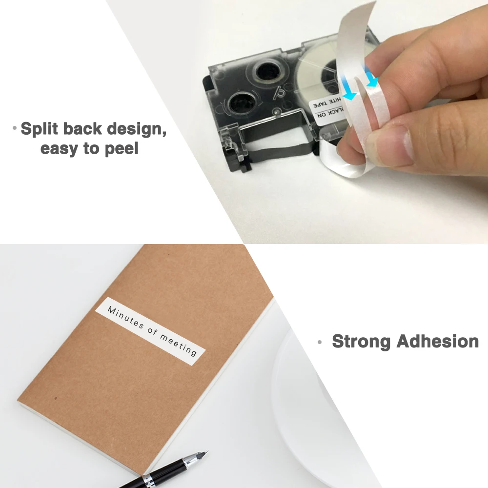 9mm Label Tape Compatible Tape Cartridge Ribbon Replacement for Casio KL-60 KL-100 KL-170 KL-120 KL-180 KL-780 KL-820 KL-7400 KL