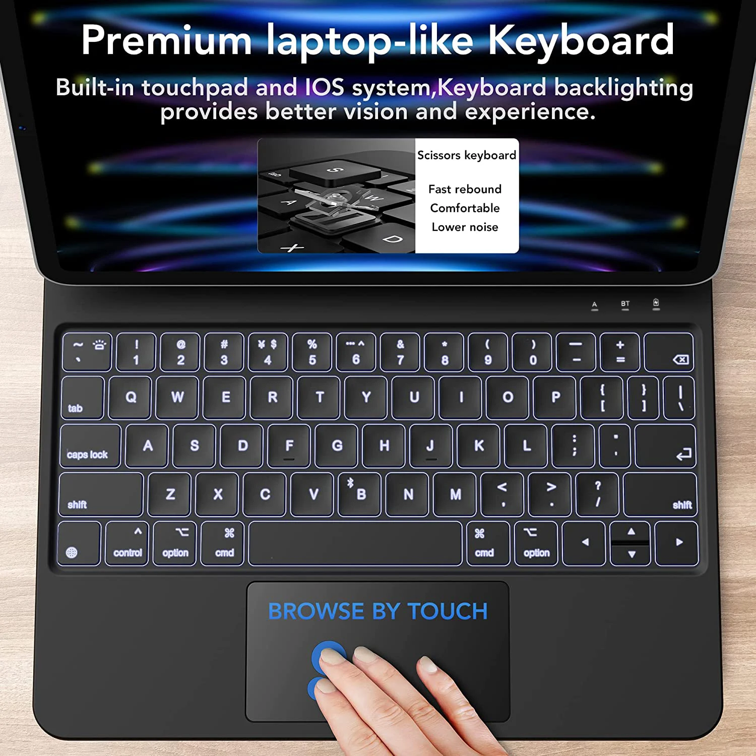 Keyboard Case for iPad Pro 12.9 inch 2022-6th 2021-5th 2020-4th  2018-3rd Generation Magnetic Keyboard Case with Multi-Touch Trackpad  Floatin