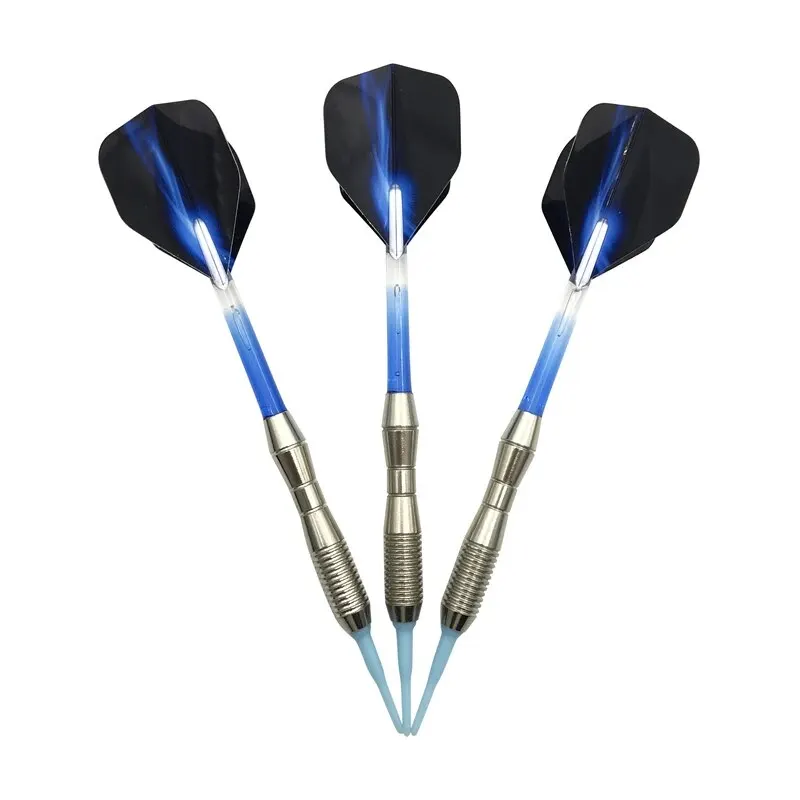 3pcs/set Soft-tip Darts Approximately 17g Blue Green Red Four-part Assembly Standard Safety Dart Shaft Aurora Wing Dart Flight