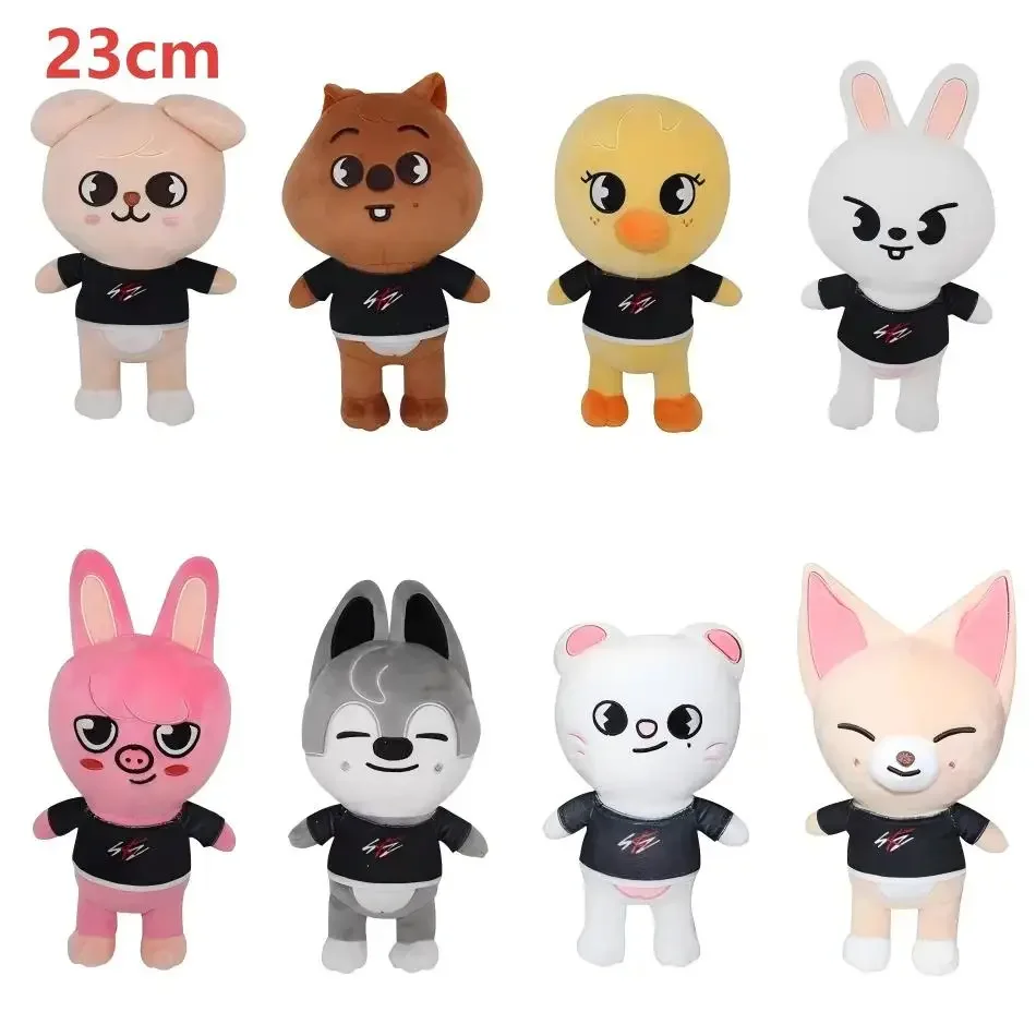 Skzoo Keychain Plush Toy Kawaii Stray Wolf Cartoon Stuffed Animal Doll Companion Children Gift