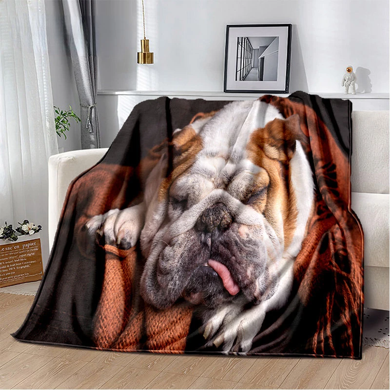 

French Pit Bull Dog Soft Plush Blanket,Flannel, Throw Blanket for Living Room, Bedroom, Bed, Sofa, Picnic Cover