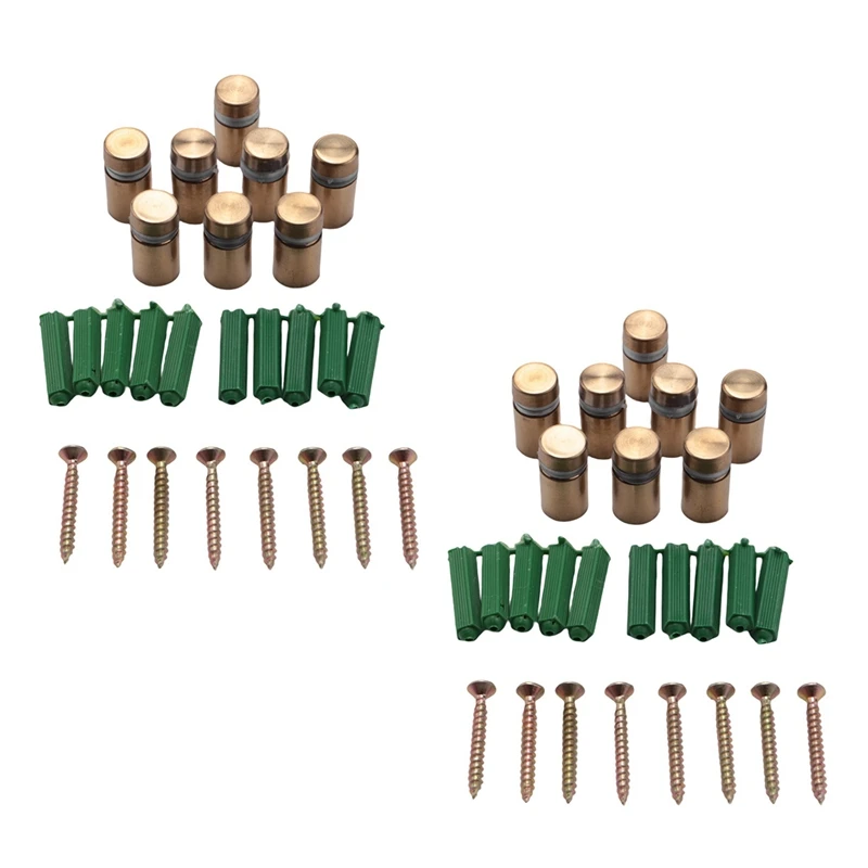 

16 Sets Standoff Screws Advertising Nail Standoff Wall Mounting Hardware For Hanging Acrylic Picture Frame (12 X 20Mm)