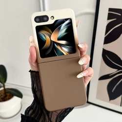 Gradient Ultra Thin Shockproof Case - Hard Liquid PC Design for Samsung Z Flip 8 (White Brown)