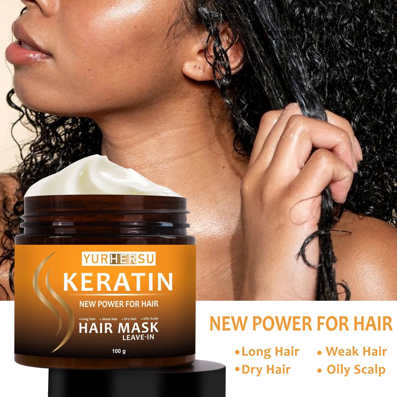 Keratin hair mask deep conditioning easily absorbed improves hair texture and frizz