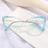 Trend Optical Reading Glasses Blue Light Filter Fashion Transparent Cat Eye Glasses Frame TR90 Women's Prescription Eyeglasses + 3
