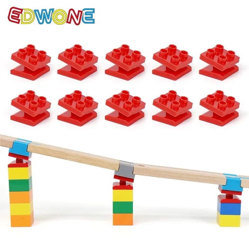 5/10pcs Wooden Track Connectors Universal Rotatable Building Blocks Connection Adapters fit for Brand Wooden Train Tracks Toys 3