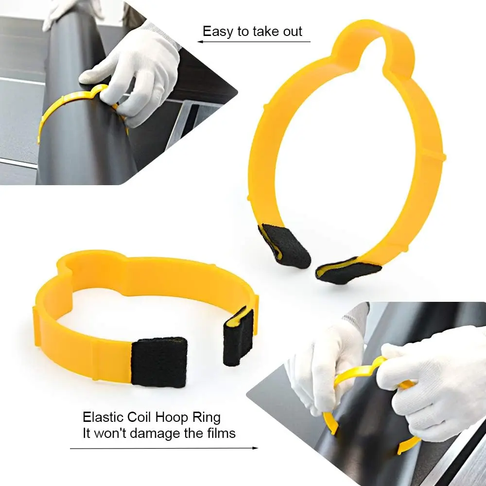 FOSHIO Tinted Film Rolls Clips Carbon Fiber Wrapping Car Vinyl Sheet Decals Fastener Plastic Clamp Ring Fixer Tools 4pcs 2 Sizes