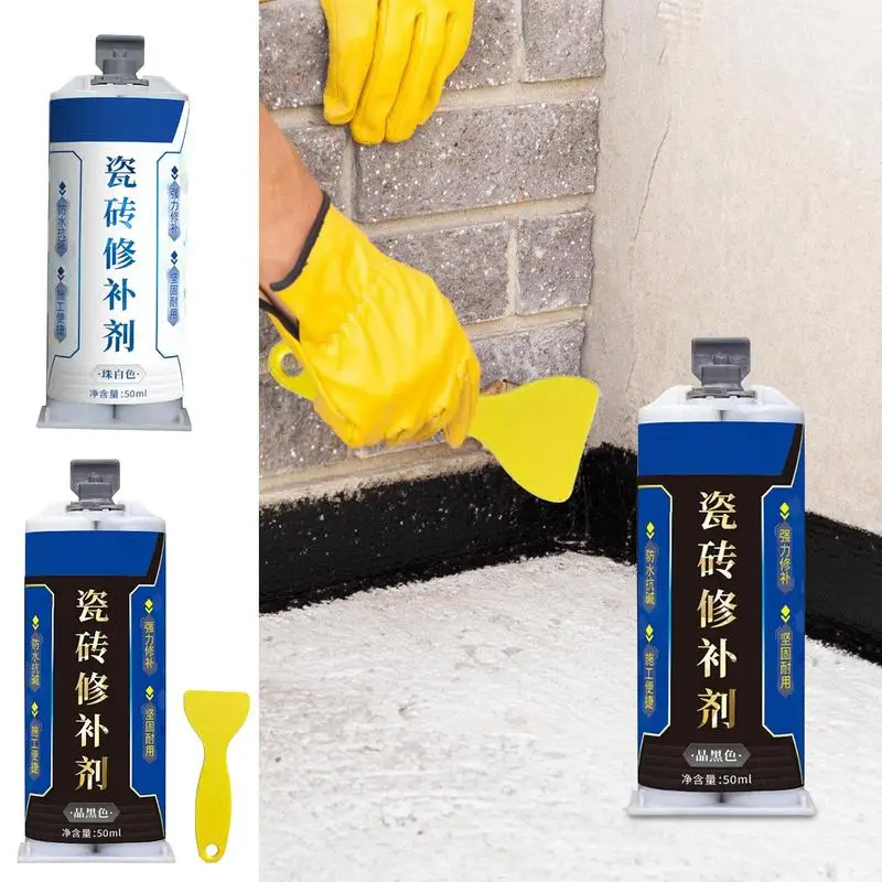 

50ml Tile Adhesive Glue Tile Glue For Porcelain Ceramic Tile Floors Walls Pottery Waterproof Strong Grout For Porcelain Repair