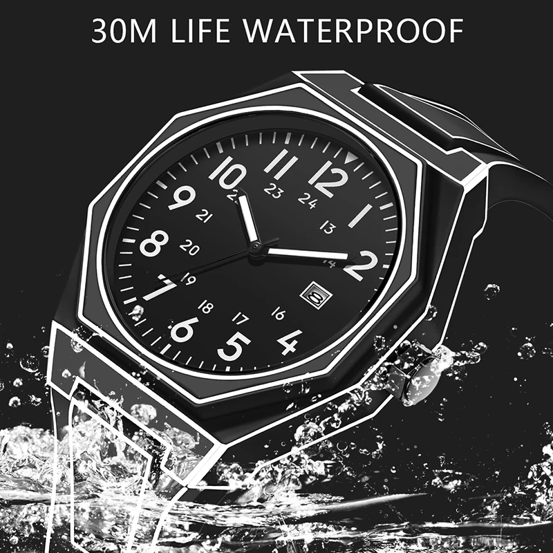 LIGE Fashion Creative Watches For Men Casual Sports Men Quartz Wristwatch Silicone Waterproof Date Chronograph Relogio Masculino