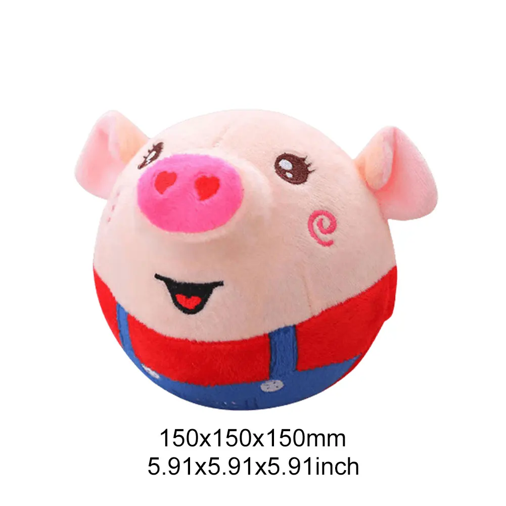 Cartoon Pig Active Moving Pet Plush Toy Washable Interactive Dog Toys USB Rechargeable Pet Bouncing Balls for Dogs Cats 6