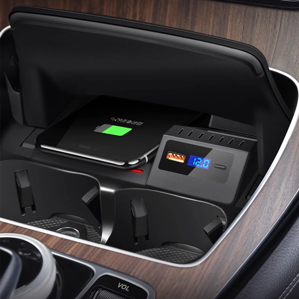 Car Fast wireless charger For Mercedes Benz AMG W205 C43 C63