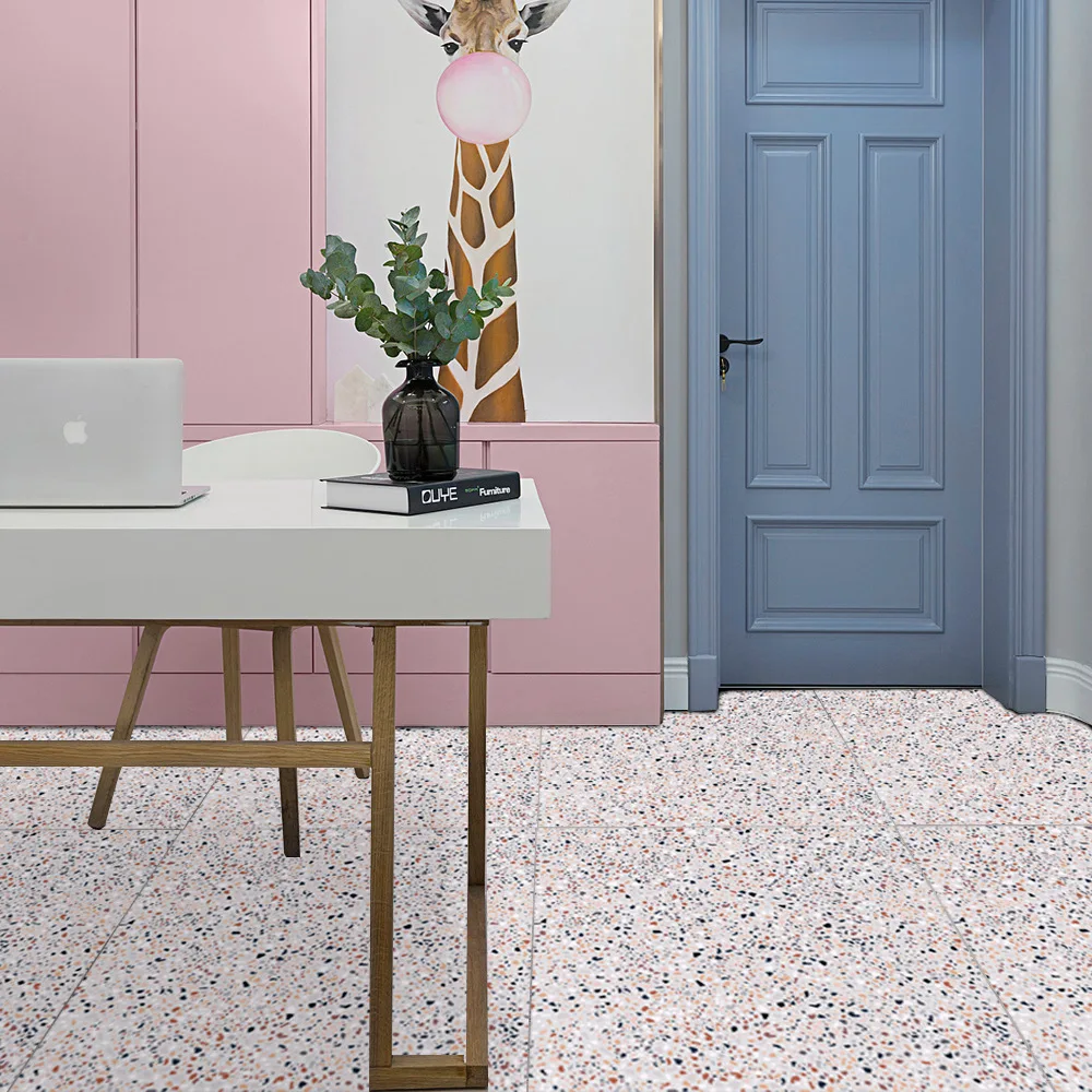 Terrazzo Thicken Bathroom Kitchen Non Slip Floor Tile Sticker Self Adhesive  Waterproof Bedroom Living Room Vinyl Floor Stickers - AliExpress