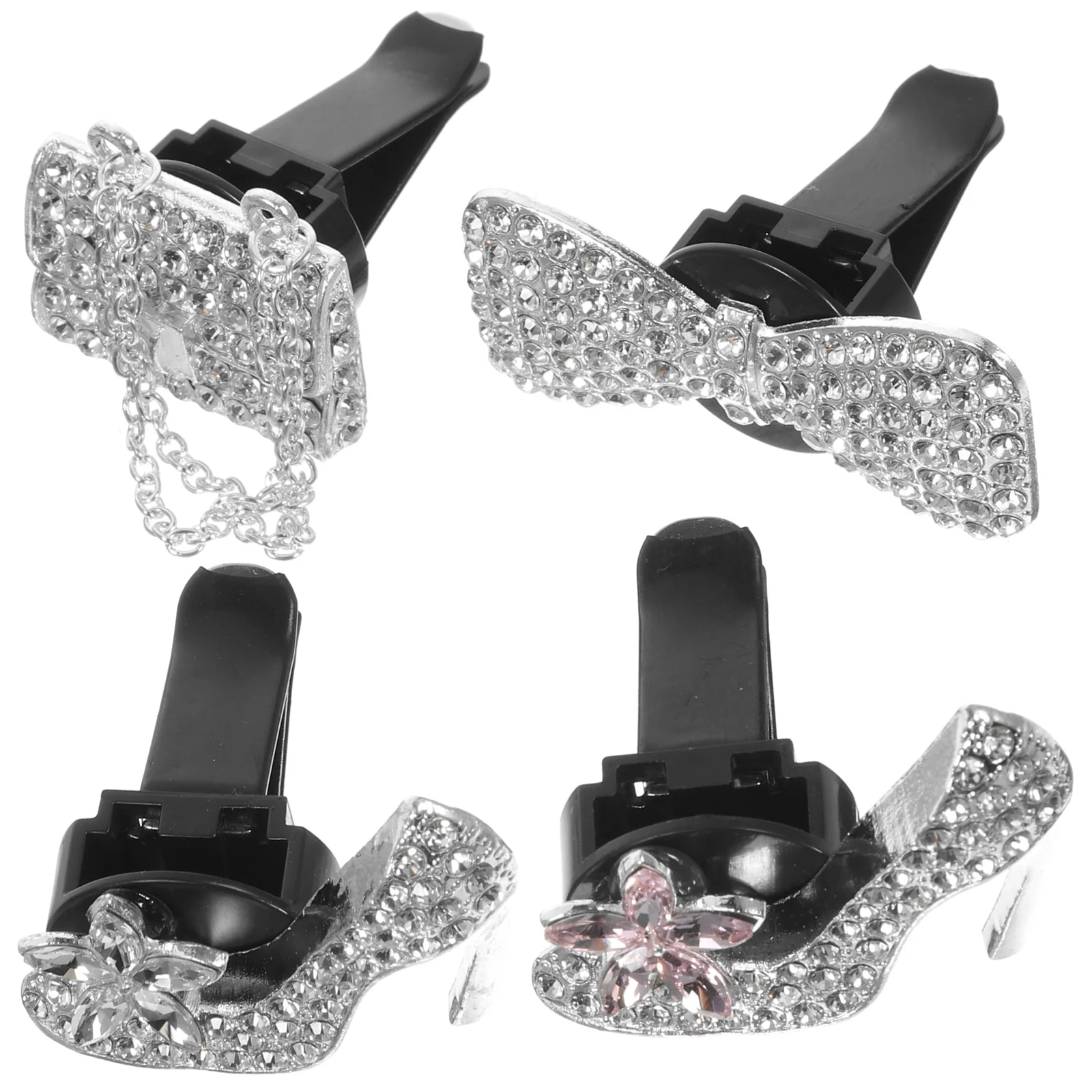 

4 Pcs Air Outlets Compact Car Vent Decor Fresheners Clips Decorative Ornaments Aesthetic for Bling Accessories Crystal Vitality