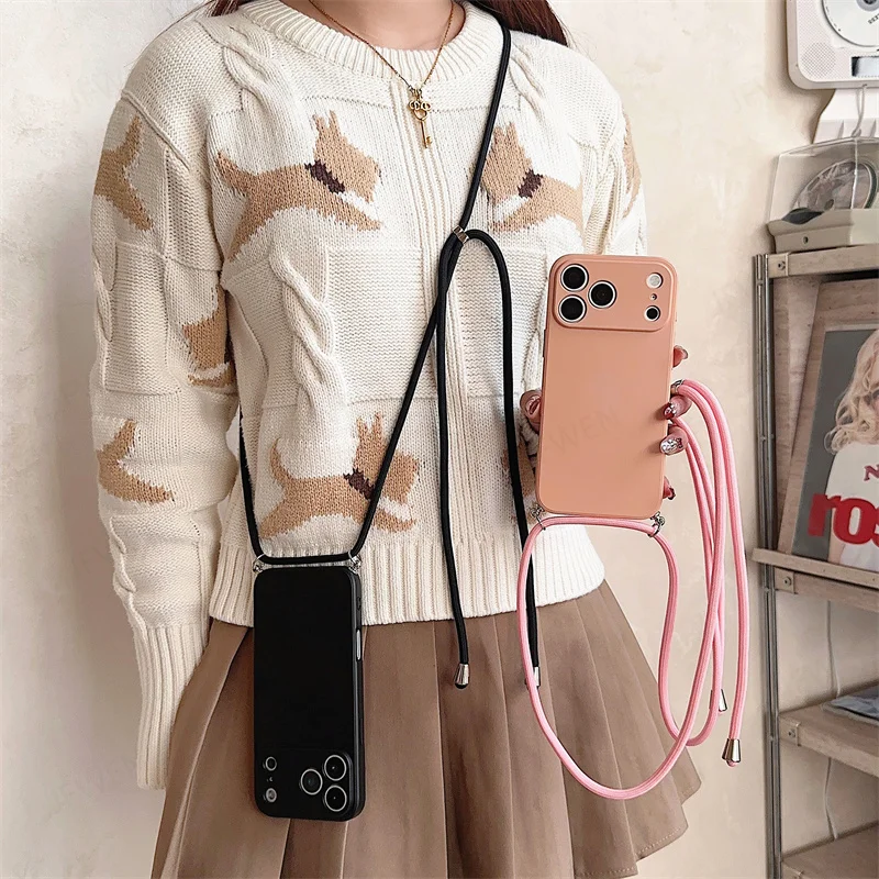 รูปสินค้า เคส iPhone พร้อมสายคล้องคอ หรูหรา กันกระแทก