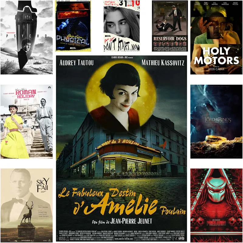 

Classic Movie Posters and Prints Film White Paper Wall Art Pictures for Home Decor Aesthetic Pictorial Room Decorative Painting