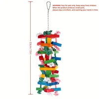 Toy Bird Large and Medium-Sized Macaw Nibbling Toy Wooden Color Toy Birds Supplies Parrot Swing 2