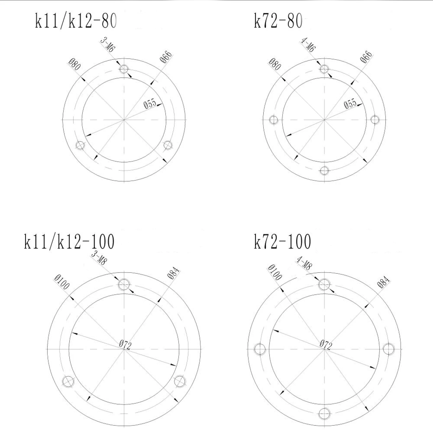 Fit K11-80 K12-80 K11-100 K12-100 K72-100 Chuck Headstock Spindle Shaft OD 25mm Length 205mm Flange Back Base Plate Adapter