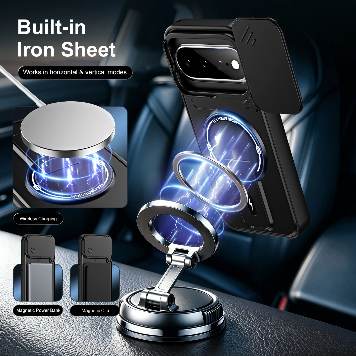 Magnetic Bracket Holder with Shockproof Lens Protection Cover