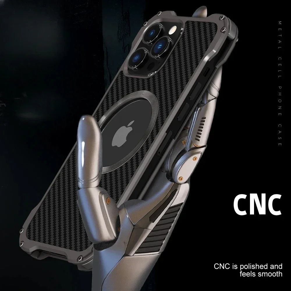 Premium Metal Bumper Carbon Fiber Case - Anti-Scratch & Shockproof Heavy Duty Cover