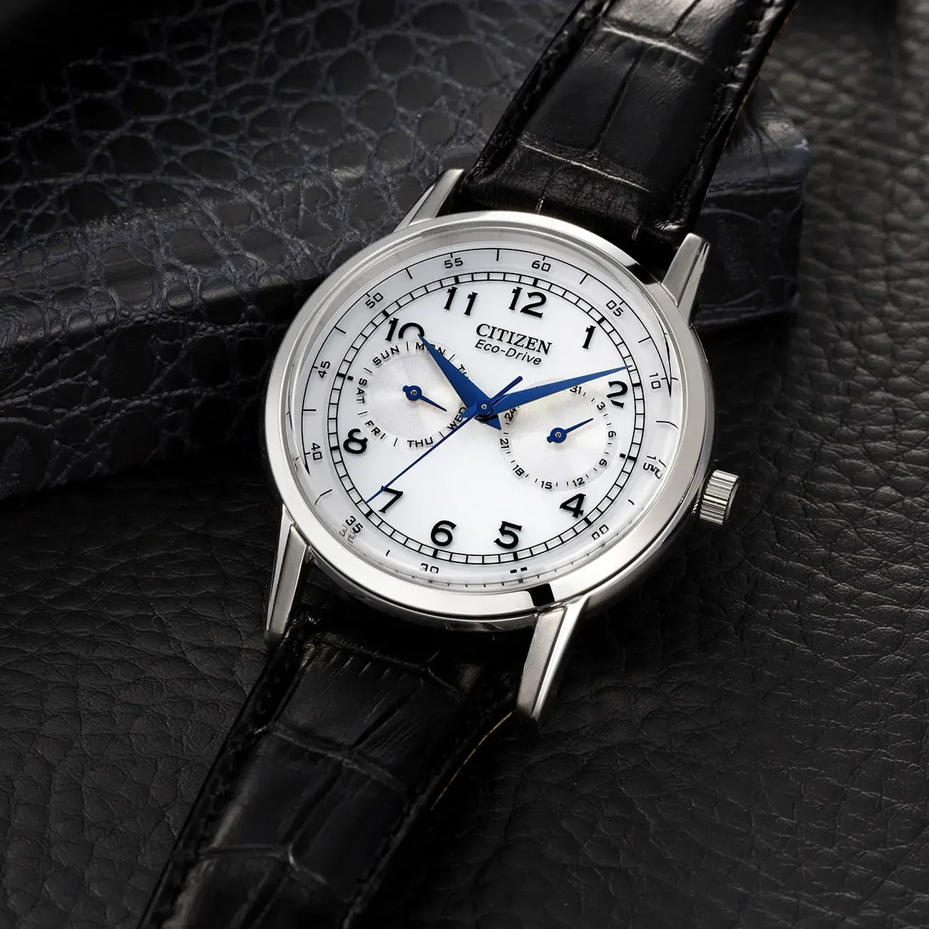 Citizen Men's Watch AO9003 Original Fashion Eco-driven Retro Casual Small Blue Needle Genuine Leather Automatic Time Watches Men