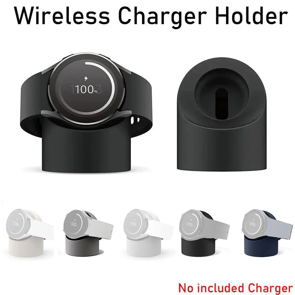 Silicone Charger Cradle Dock Wireless Charger Stand Holder for Samsung Galaxy Watch 6 5 Pro 47mm Watch Charging Base O0X1 silicone charge for google pixel watch holder hand free cable hole charging support charger bracket for pixel watch dock stand