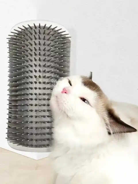 Cat Brush Comb Cat Toy with Catnip Cat Wall Brush Corner Cat Scratcher Massage Self Groomer Comb Pet Brush Corner cat scrubber