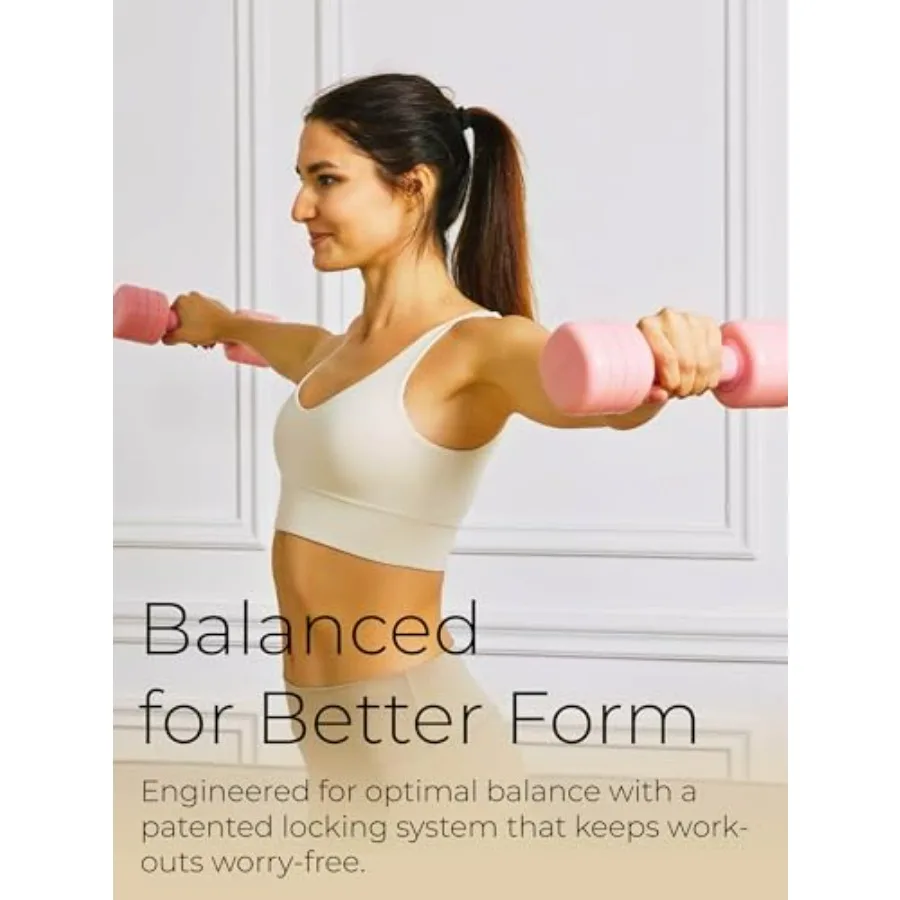 Pink Adjustable Kettlebell (12 lbs) and Pink Adjustable Dumbbell (5 lbs) Bundle