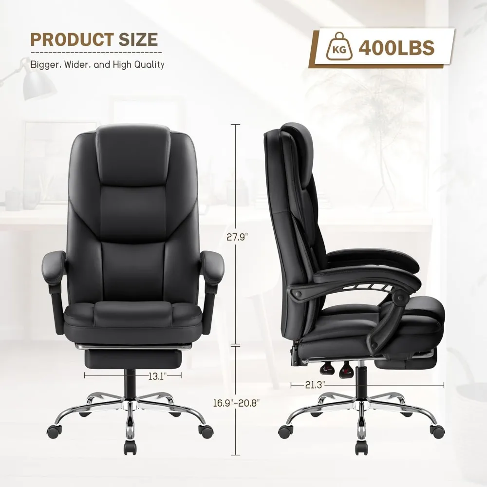 Office Chair, Executive Office Chair with Foot Rest Big and Tall Offices Chair Ergonomic Home Offices Desk Chairs Reclining High 3