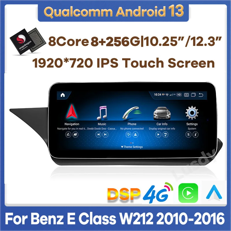 

10.25"/12.3" Android 13 Qualcomm 6+128G Car Multimedia Player GPS Radio for Mercedes Benz E Class W212 E200 E230 E260 E300