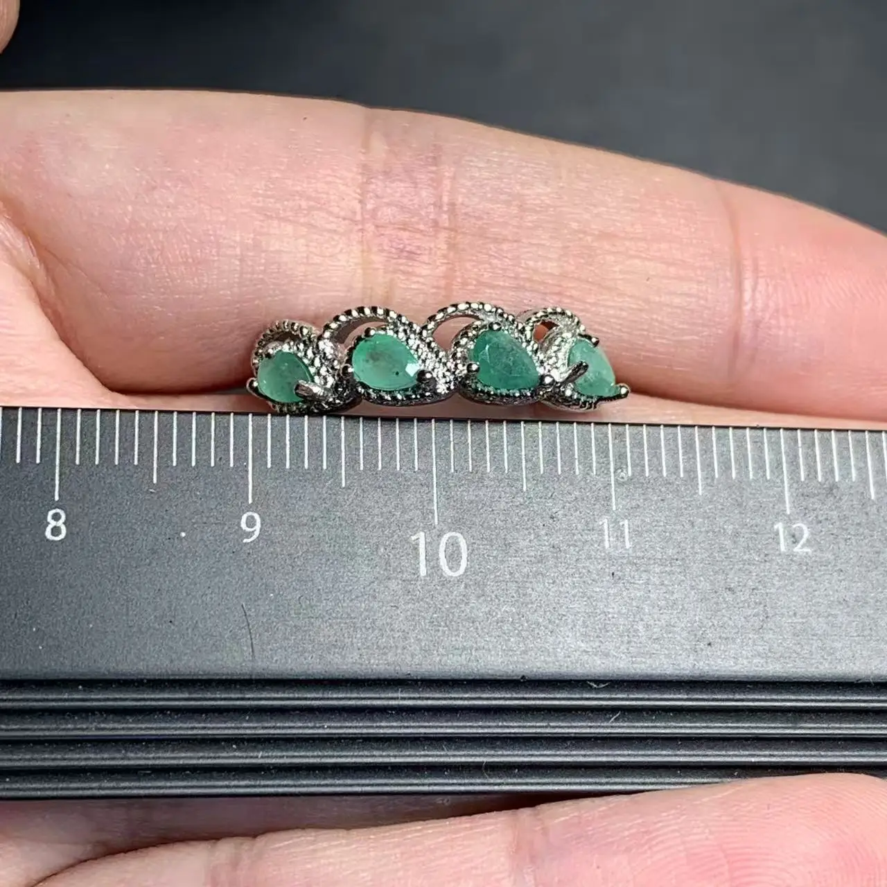 LEAF Natural Emerald Ring Adjustable Female Classic Ring Jewelry for Women Gift Wholesale High Quality Vintage Fine