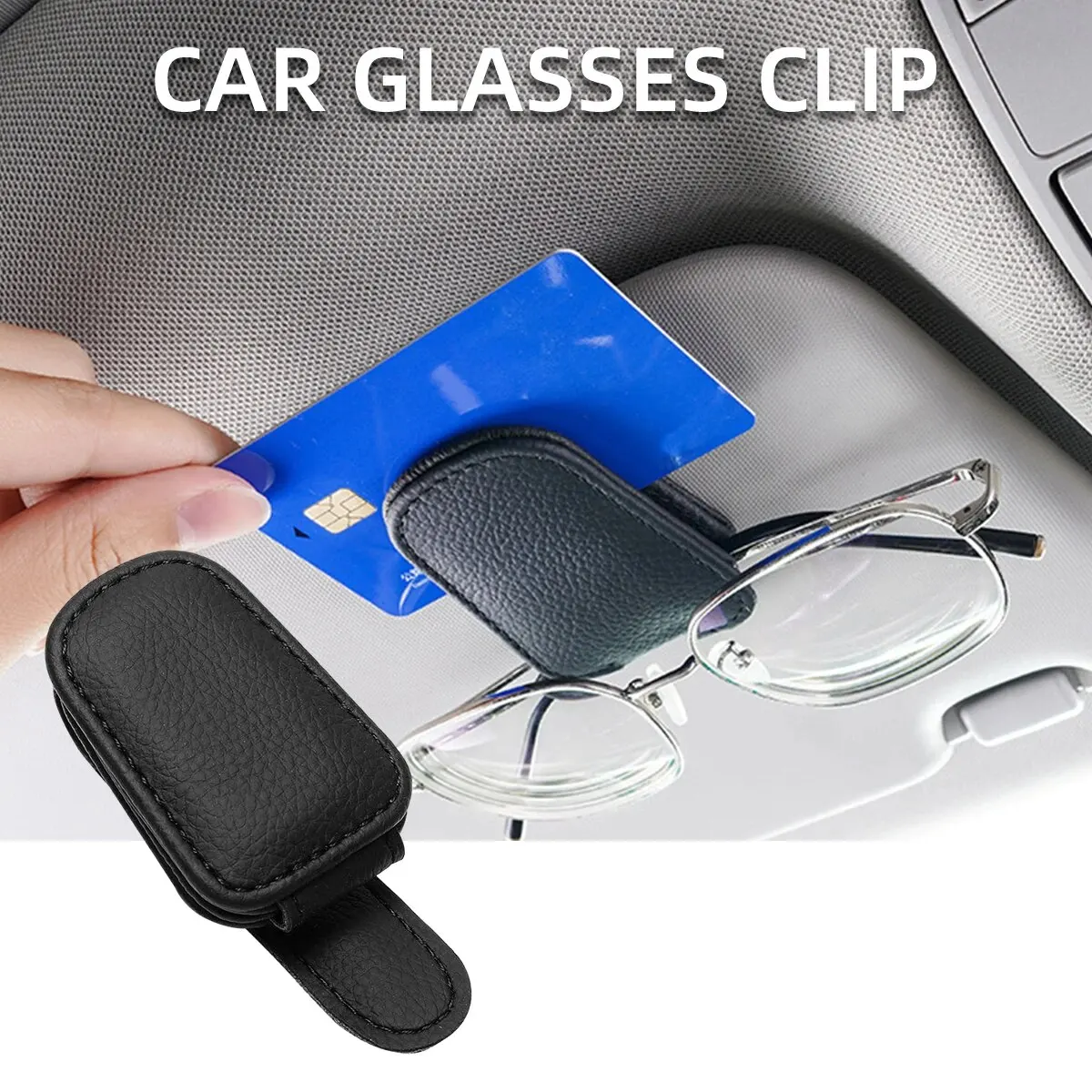 1pcs Universal Car Eyeglass Clip Sun Visor Glasses Holder Card Ticket Sunglasses Storage Holder Fastener Auto Interior Organize car sunglasses clip sun visor organizer