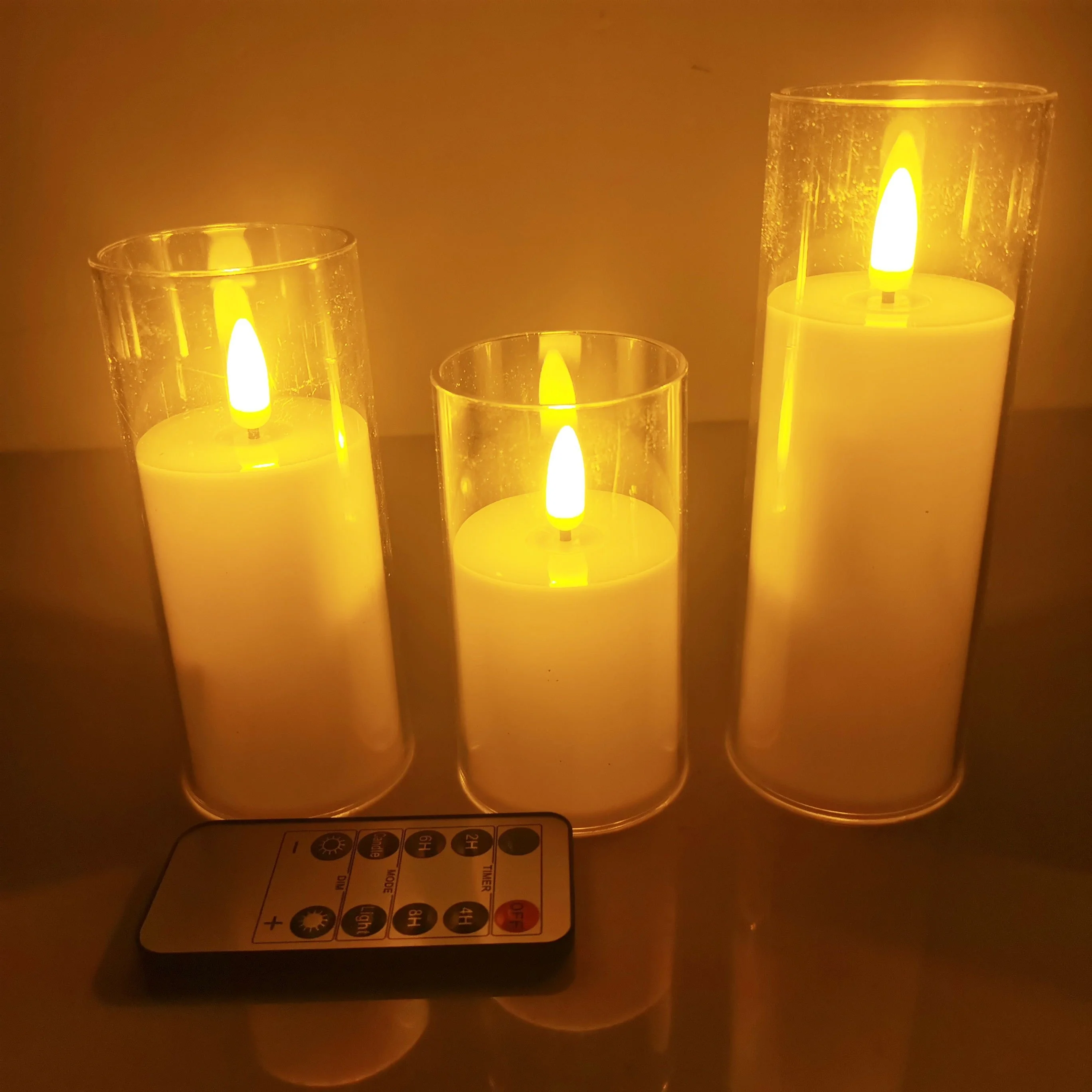 Wedding Decoration LED Candles Rose Shadow LED Flameless Candles - 4-Pack Battery Operated Pillar Candles For Romantic Decor Battery Operated Romantic Pillar Candles Decor