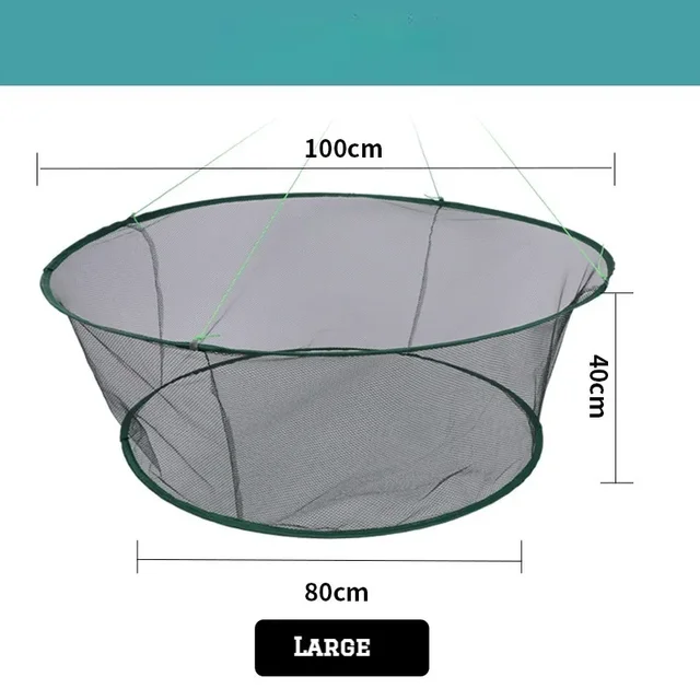 80cm Loose Mouth Folding Drop Fishing Net Shrimp Catcher Tank Casting Network Fish Eels Trap Cage Prawn Bait Crab Netting 4