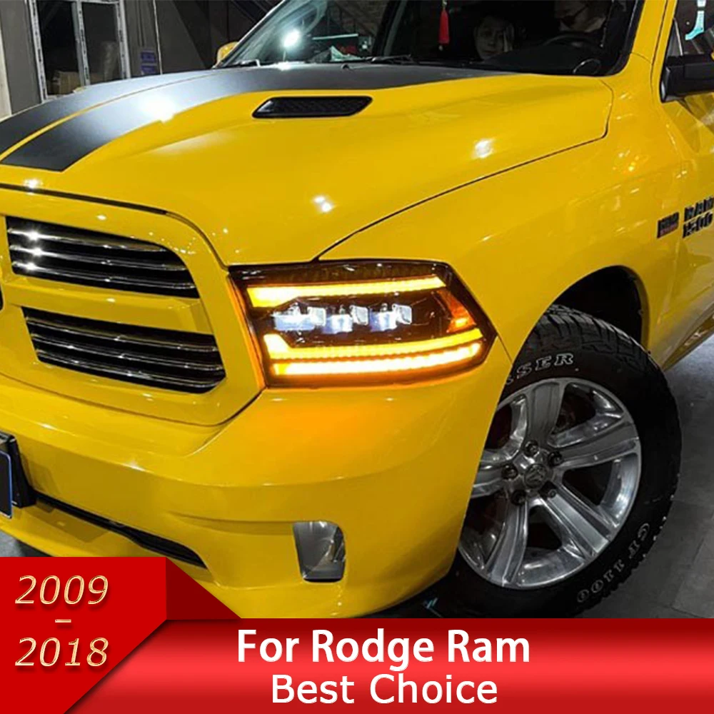 

Автомобильные фары для Dodge Ram 2009-2018 Светодиодные Автомобильные фары в сборе, улучшенный проектор, двойной 3 инструмент для объектива, внешние аксессуары