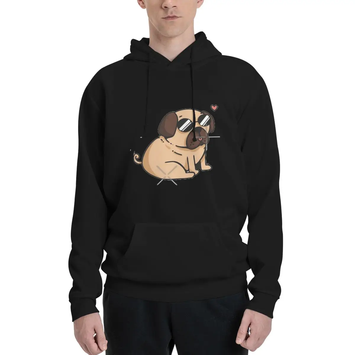 

Cool Pug Classic Polyester Hoodie Men's Women's Sweater Size XXS-3XL