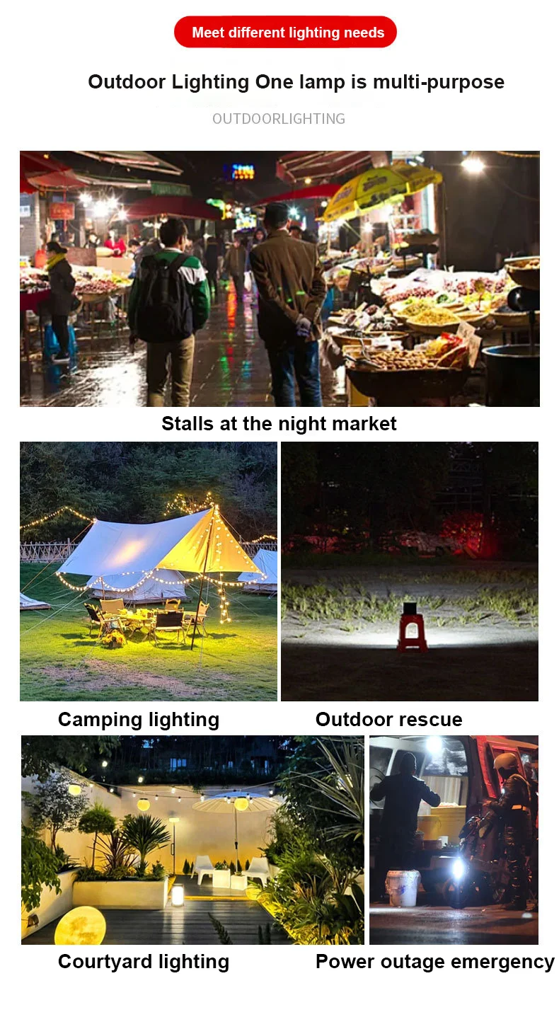 Description Picture 5 of itemRechargeable LED Detachable Emergency Light E27 Lampholder 85-265V Charging for Power Failure Camping Tent Porch Garden Light