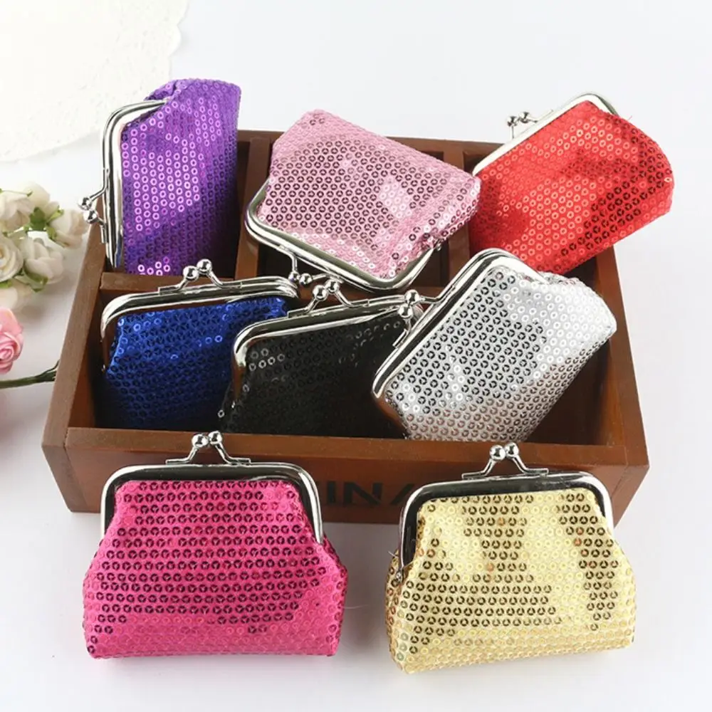 Card Holder Sequin Coin Purse Portable Kiss Clasp Lock Money Bag Small Purse Bag Handbag Storage Clutch Lipstick Male