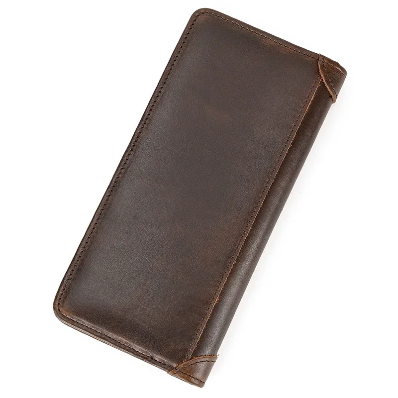 Men Leather Long Wallet Bifold Card Holder
