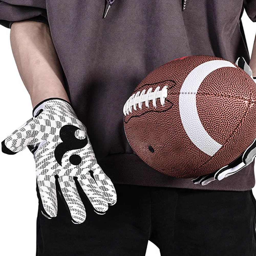 1 Pair Rugby Gloves Sports Grip Gloves for Fitness Outdoor Activities and Hiking Enhanced Grip Extra-Grip Team Sports Adult