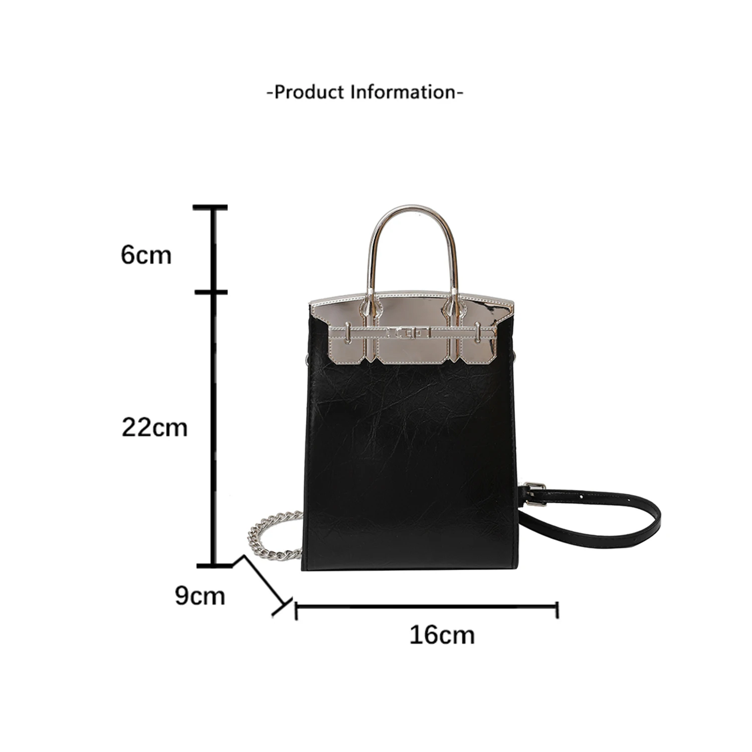 Women's Lychee Patterned Iron Buckle Mobile Phone Bag High-end And Fashionable Handbag Single Shoulder Crossbody Bag