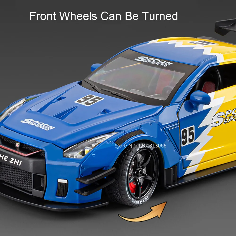 1:24 Nissan Gtr Sport Simulation Alloy Model Sound Light With Smoke