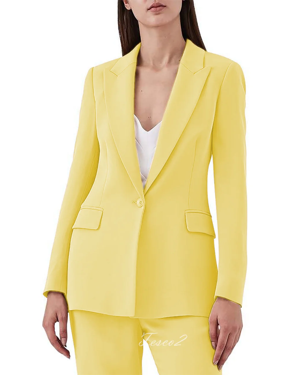 Tesco Pants Sets For Women 2 Piece Slim Fit Jacket Trousers for Office Lady Formal Women's Elegant Suit For Wedding Party