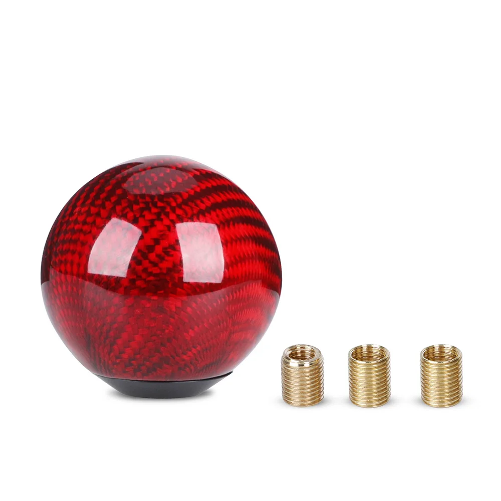 Qiilu Auto Shift Knobs, Car Modified Carbon Fiber Head Transmission Manual Knob Lever Head Wave Stick Shift Knob - View #14