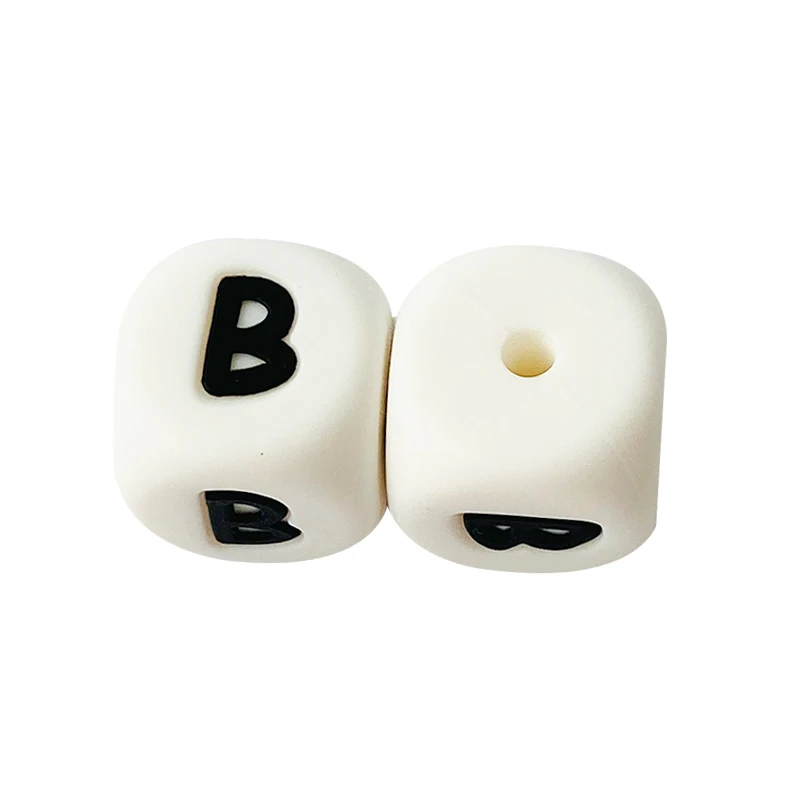 20pcs Silicone Letter 12MM Beads English Alphabet Silicone Chewing Beads DIY Baby Teething Toys Pendant