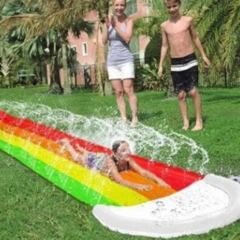 Outdoor Courtyard Lawn Inflatable Toys Water Slide Summer Garden Water Toy Family Friend Interactive Sprinkle Sliders Gift